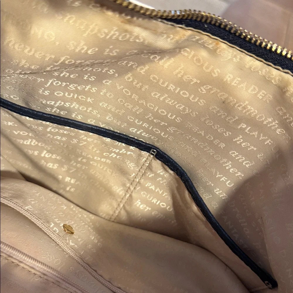 kate spade Navy and White Striped Shoulder Bag with Front Zippers - Picture 7 of 10